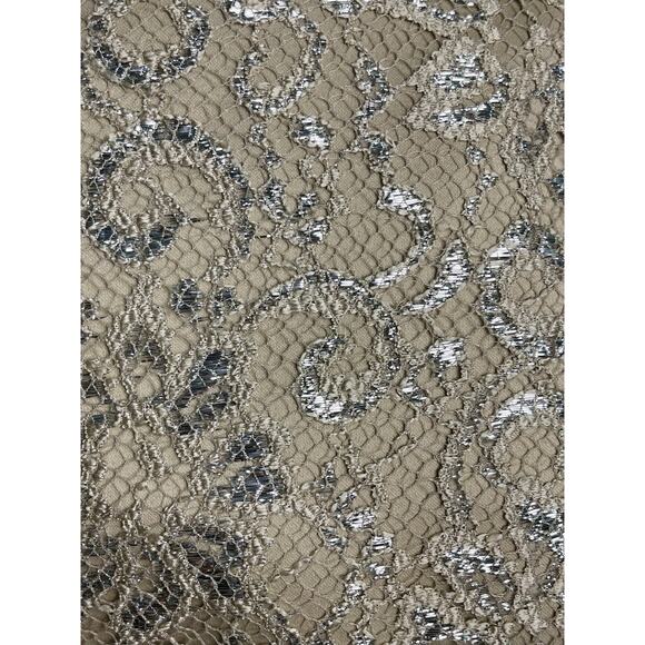 Free People Beige & Silver Lace Mini Dress Size Small - Picture 6 of 12